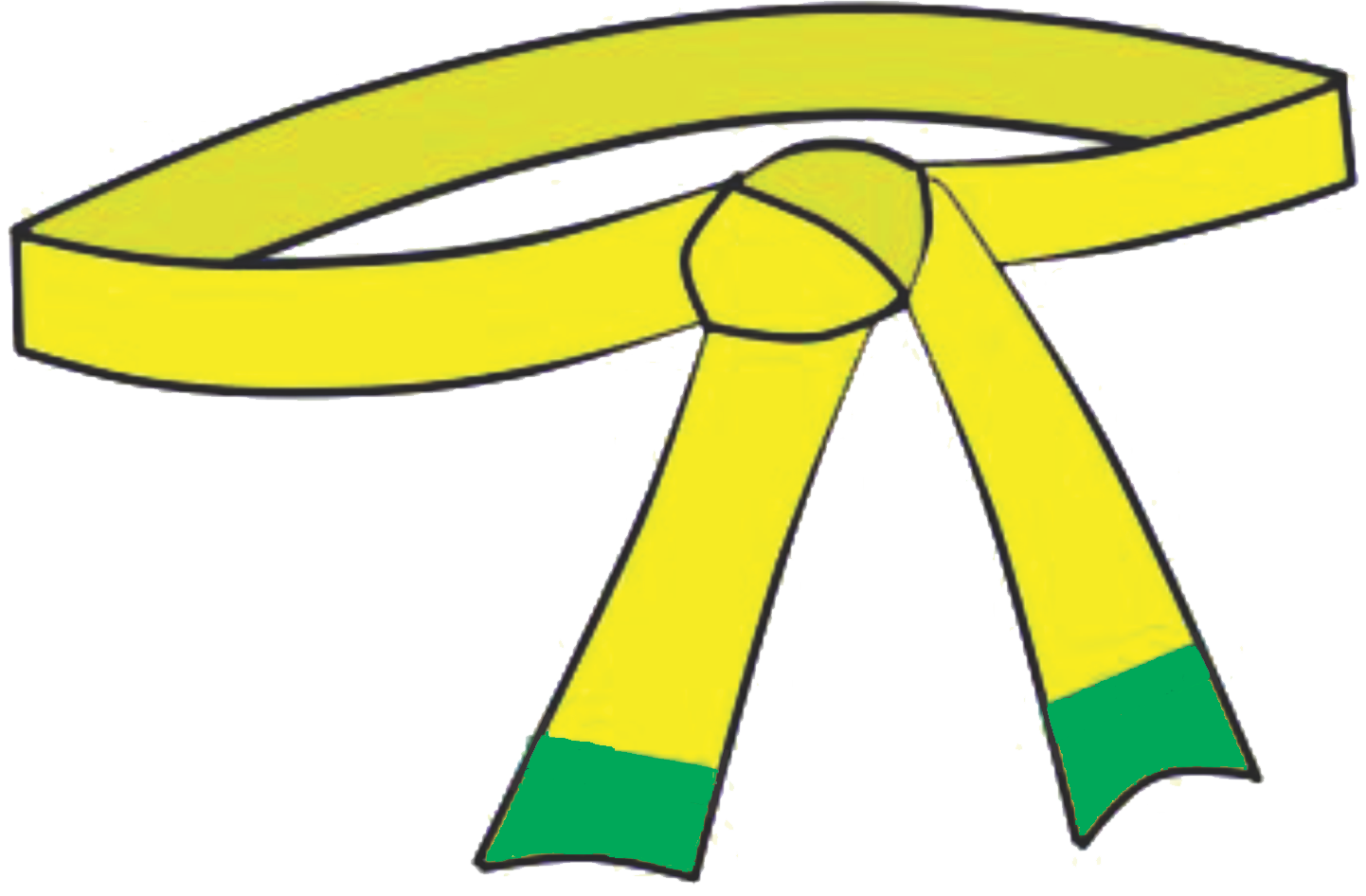 cinturon amarillo punta verde