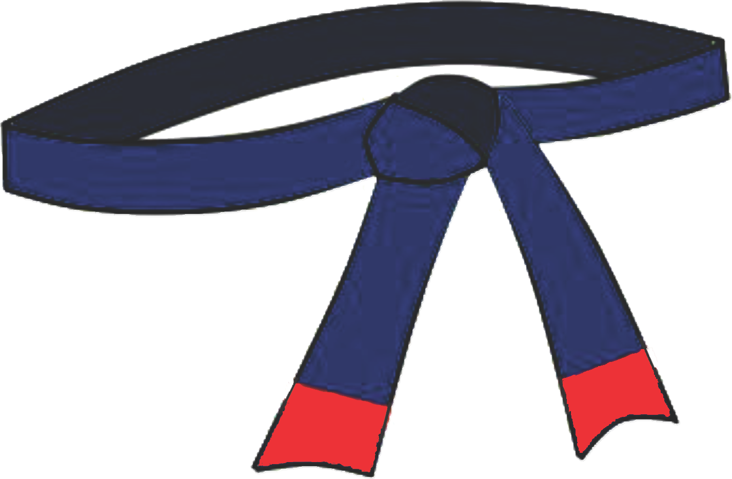 cinturon azul punta roja