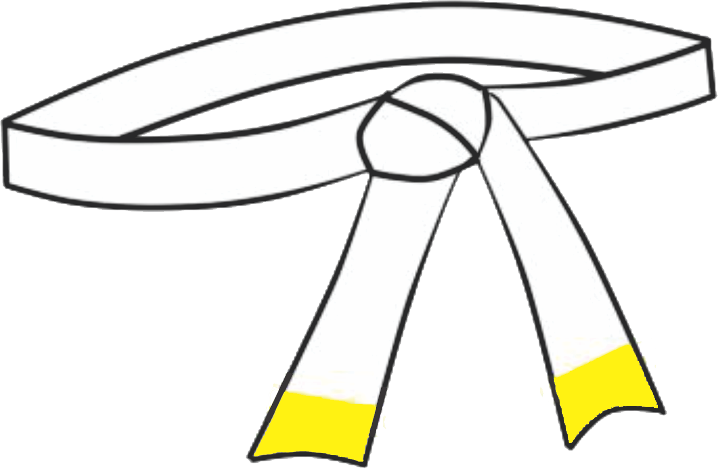 cinturon blanco punta amarilla