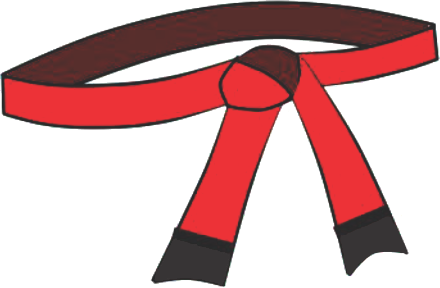 cinturon rojo punta negra